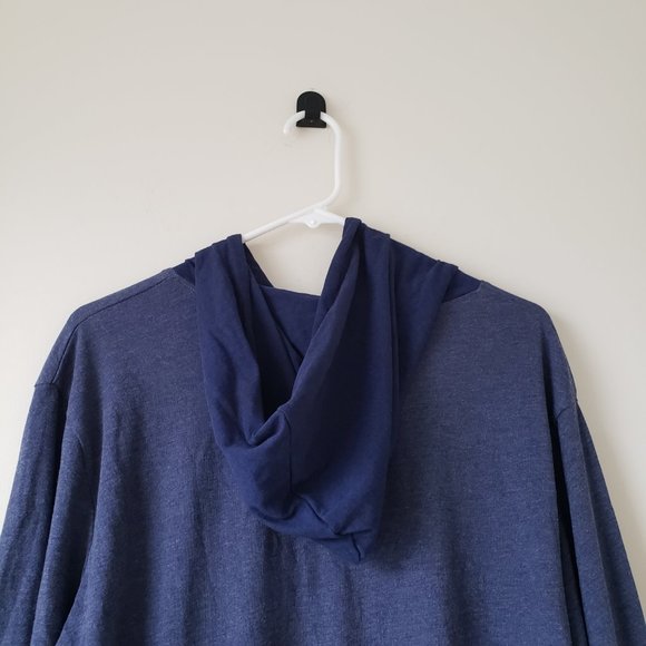 New England Patriots Mens Medium Long Sleeve Hooded Shirt Blue NFL Apparel NWOT - Picture 5 of 9